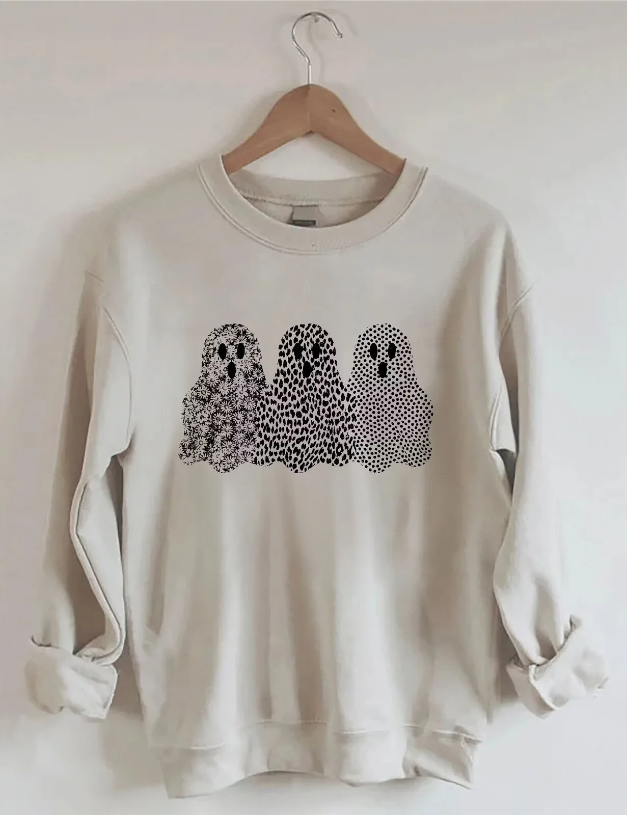 Cute Ghost Halloween Sweatshirt Spooky Season Fall Autumn Apparel