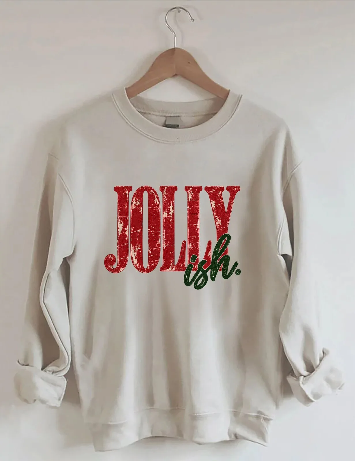Jolly-ish Funny Christmas Holiday Season Crewneck Sweatshirt