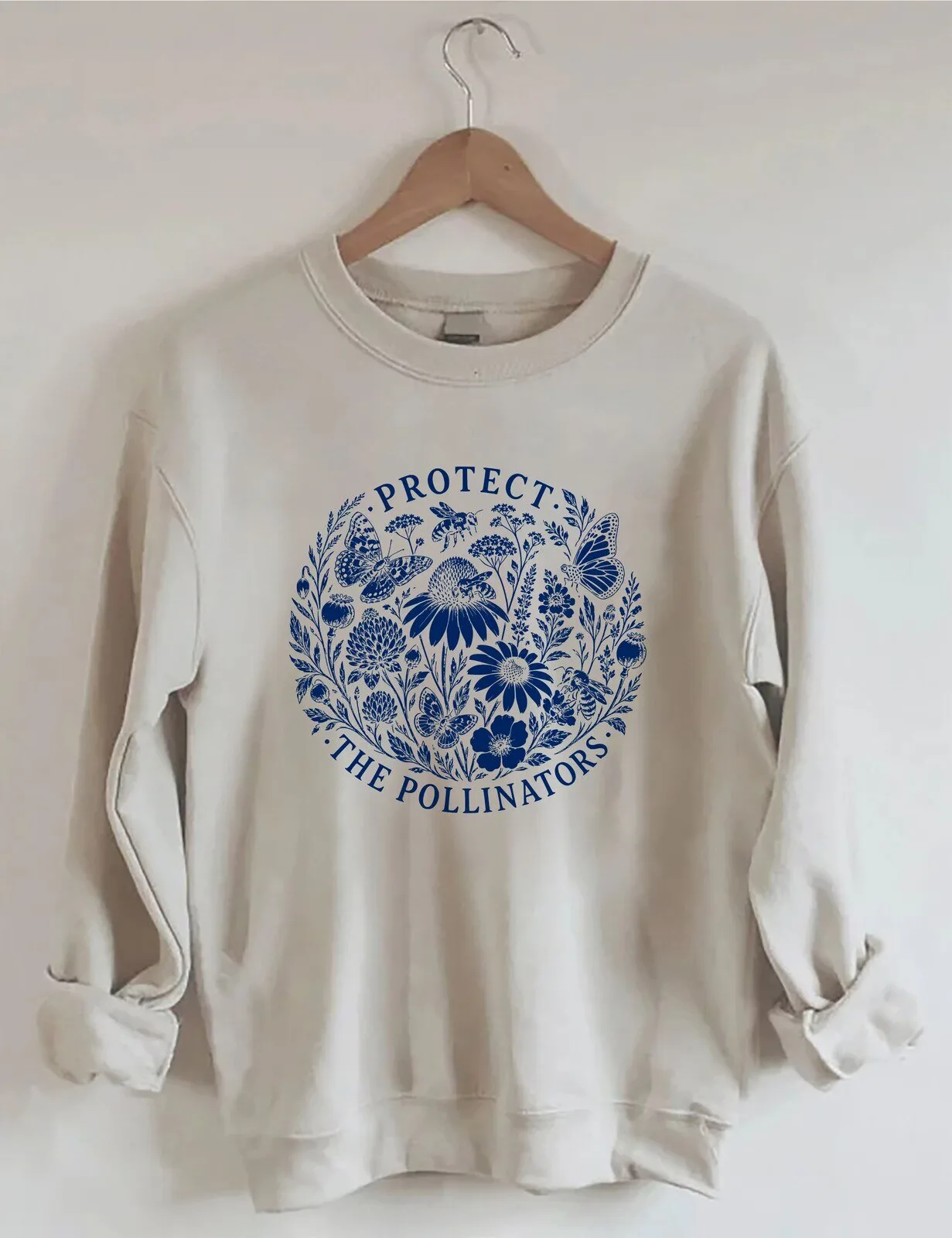 Protect The Pollinators Floral Butterfly Bee Nature Lover Sweatshirt