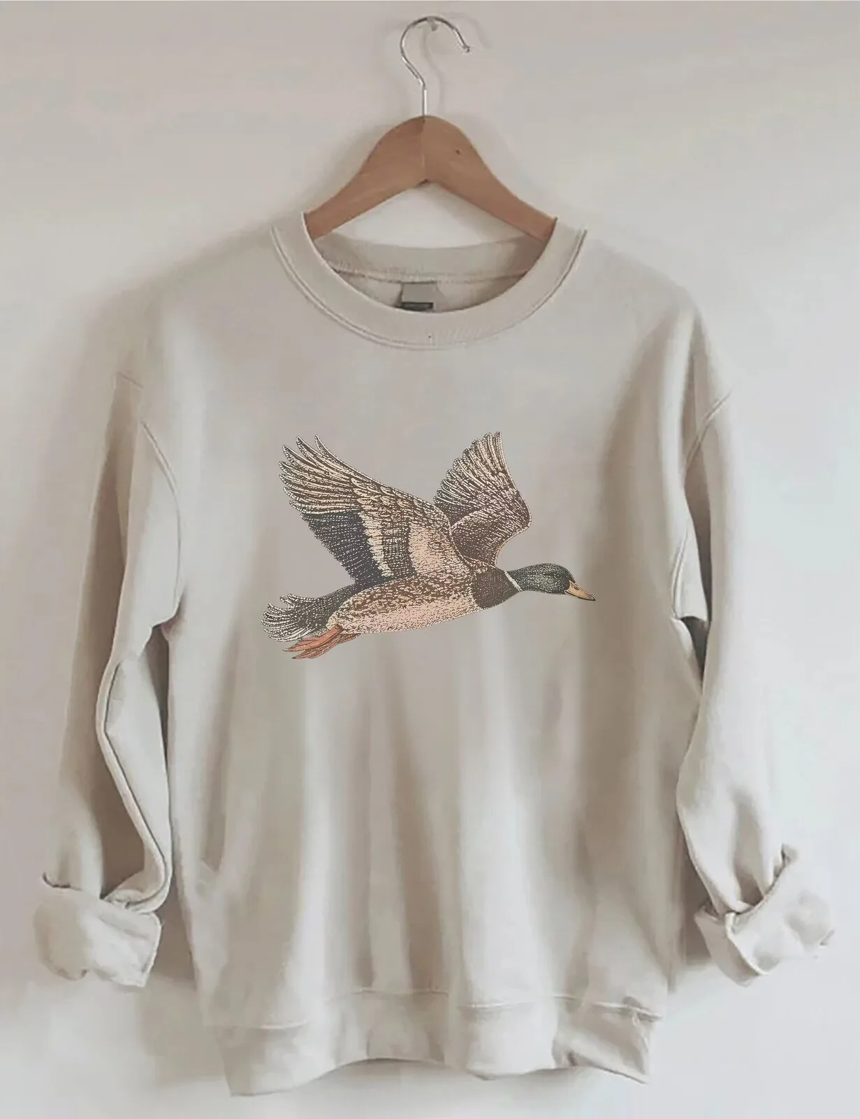 Mallard Duck Flying Bird Nature Lover Wildlife Animal Crewneck Sweatshirt