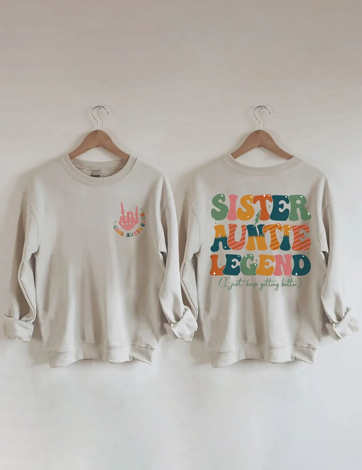 Sister Auntie Legend Retro Style Graphic Sweatshirt